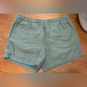 Casual Green Drawstring Shorts